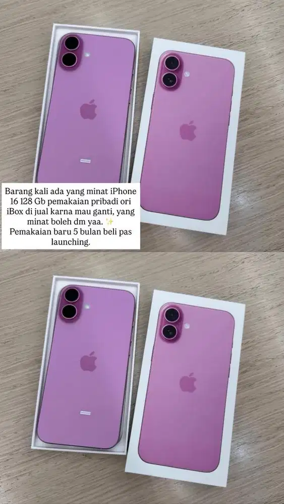 Di jual iphone 16 128 ex ibox baru 6 bulan