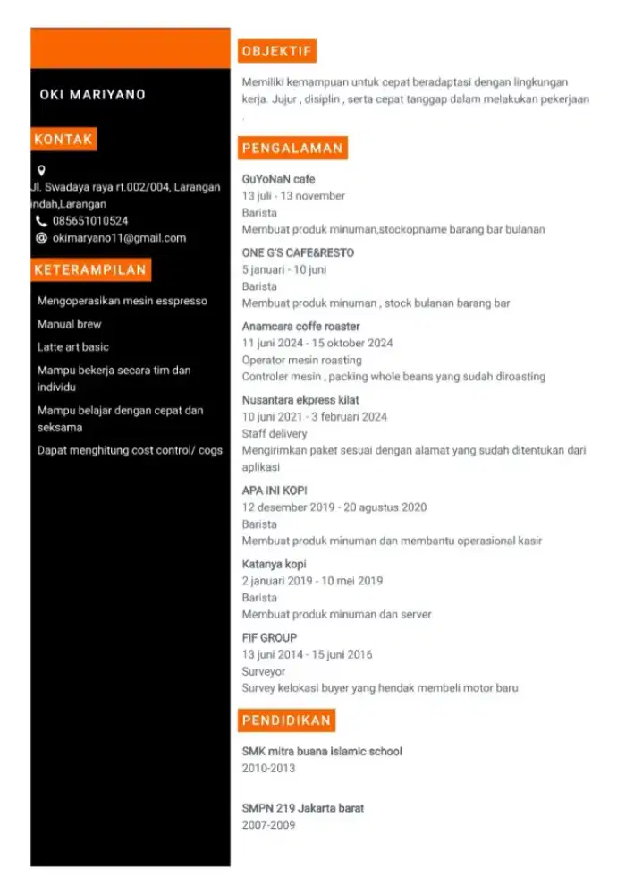 Mencari pekerjaan barista