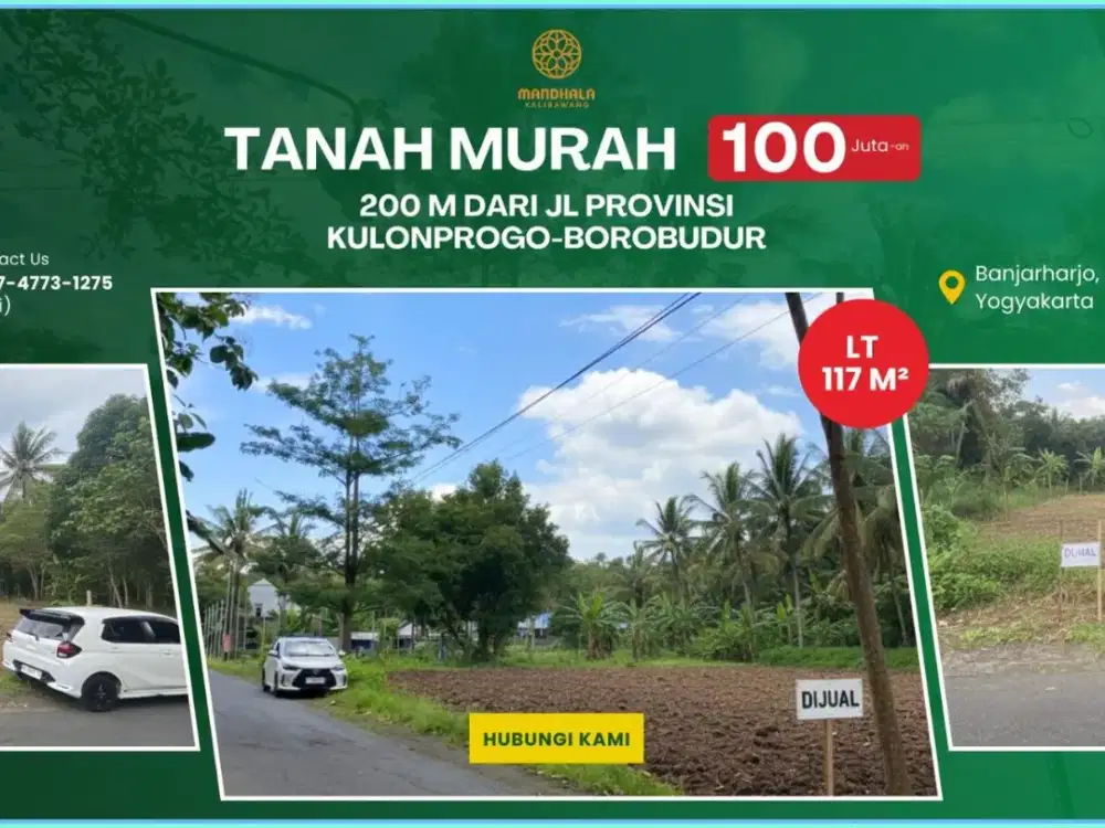 JUAL TANAH KAVELING MURAH YOGYAKARTA 900 RIBUAN 200M JL PROVINSI KALIBAWANG