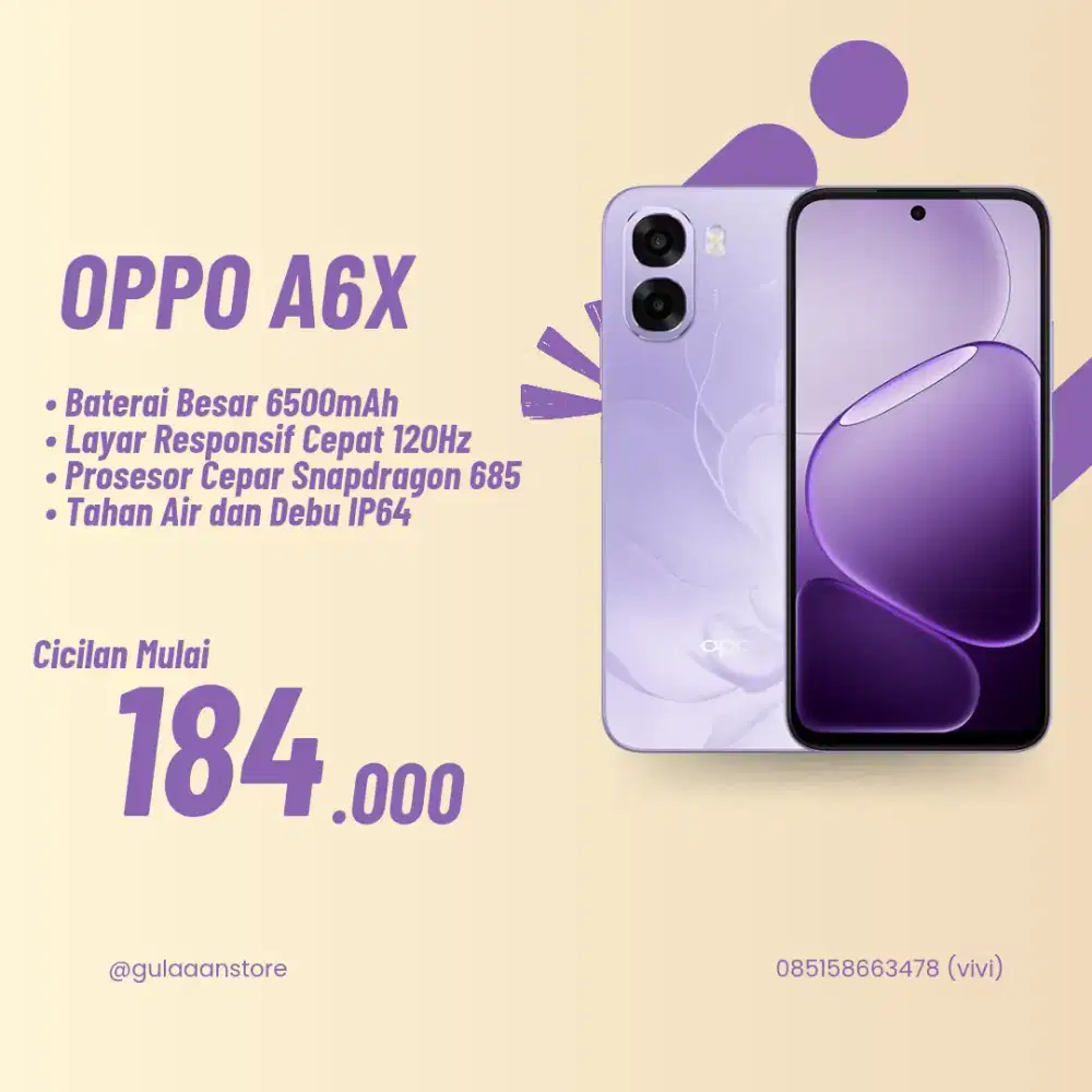 KREDIT OPPO A6X CICILAN RINGAN SYARAT CUKUP KTP