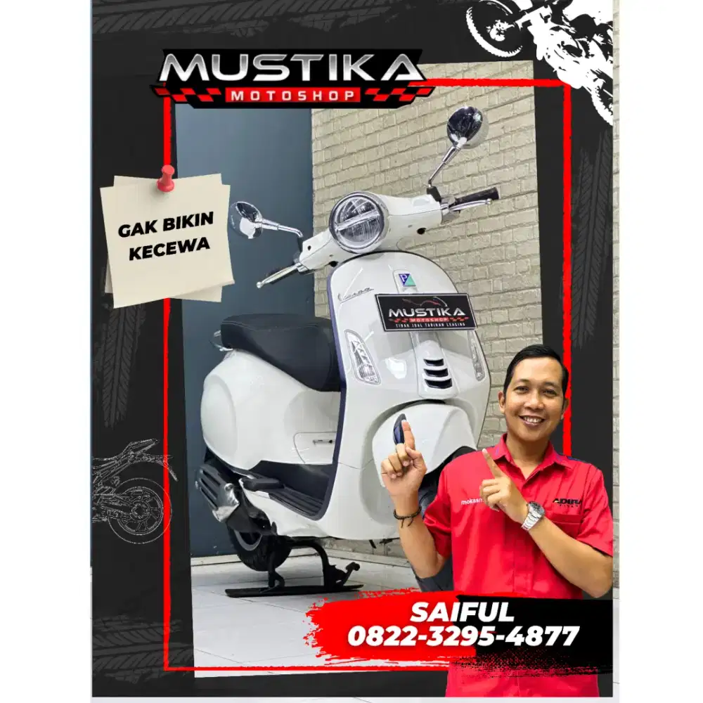 Odo11rb Istimewa!!Vespa Primavera S 150cc ABS 2022 White Mulus-Mustika