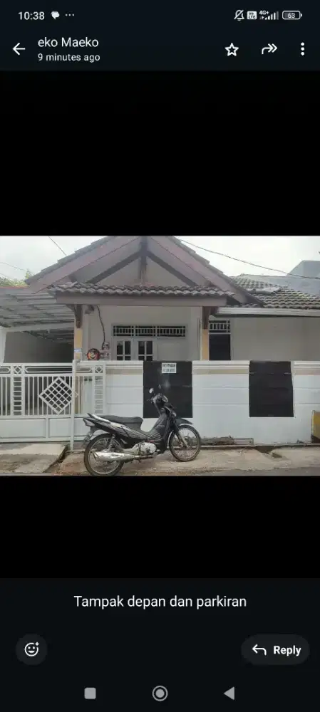 Disewakan rumah bulak kapal permai blok f