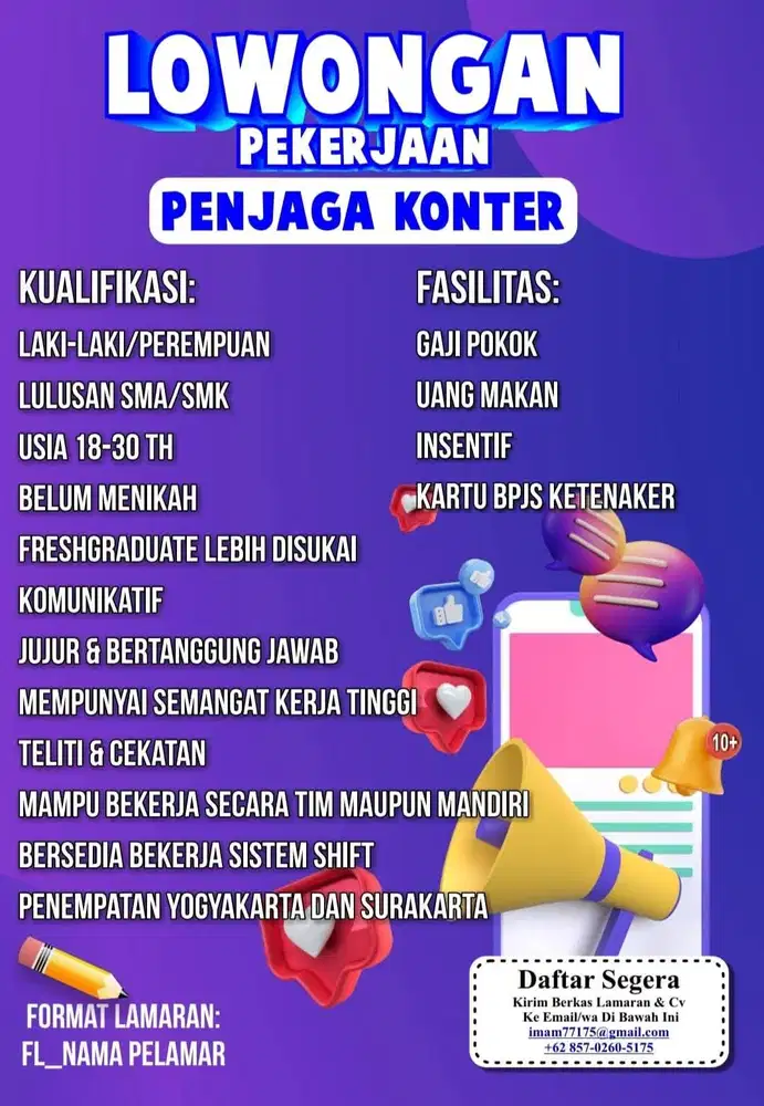 LOWONGAN PEKERJAAN PENJAGA TOKO AKSESORIS HP
