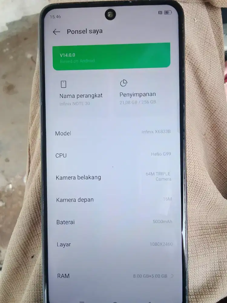 Infinix note 30 RAM 8/256