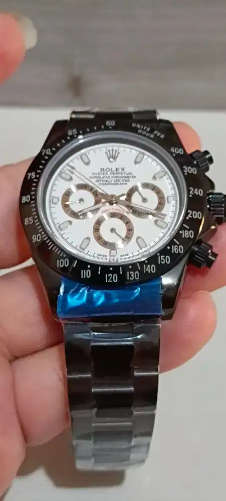 Jam import Rolex Daytona Body black stainless crono aktif automatic BU