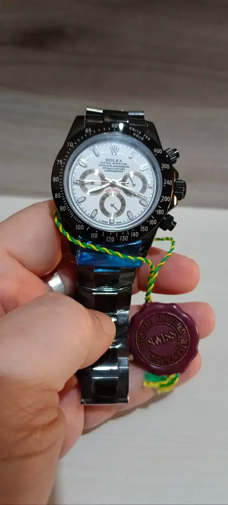 Jam Rolex Daytona Import special edition black automatic crono aktif