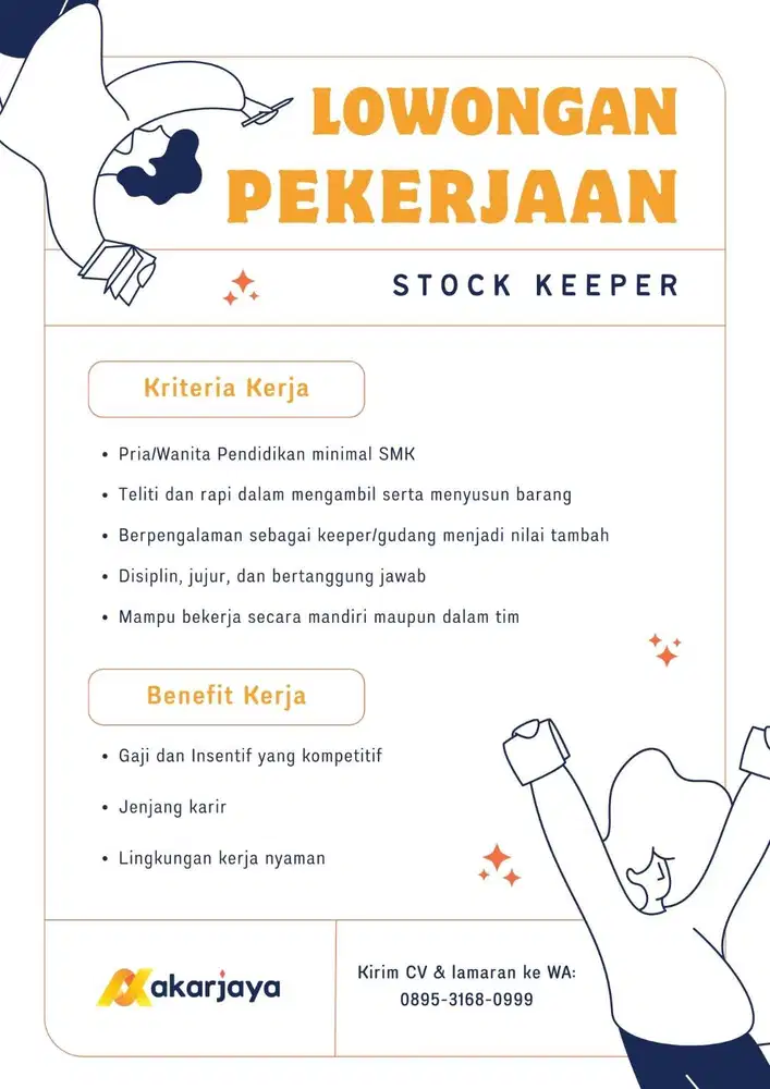 Dibutuhkan Stok Keeper & Admin E-Commerce