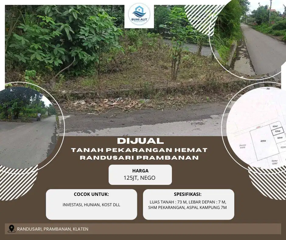 TANAH PAS UNTUK SATU RUMAH 100 JUTAAN