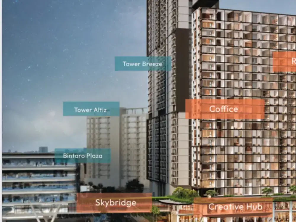 dijual 3 bedroom apartment creativo bintaro tangsel