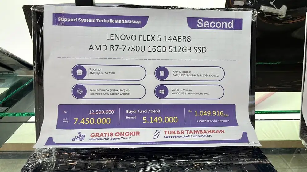second lenovo flex 5 14ABR8
