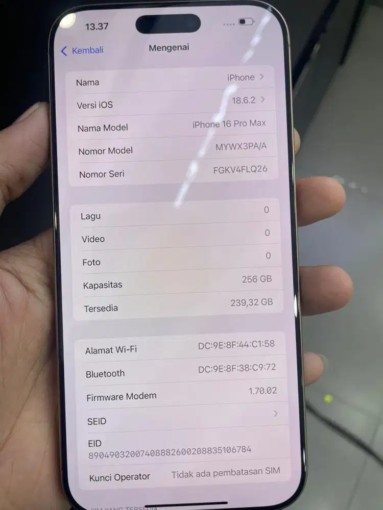 Iphone 16 promax 256 resmi ibox