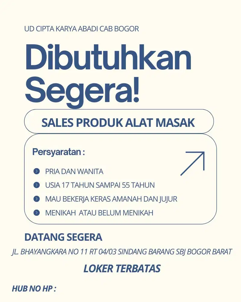 LOWONGAN KERJA BOGOR SALES