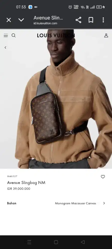 Tas LV original pria