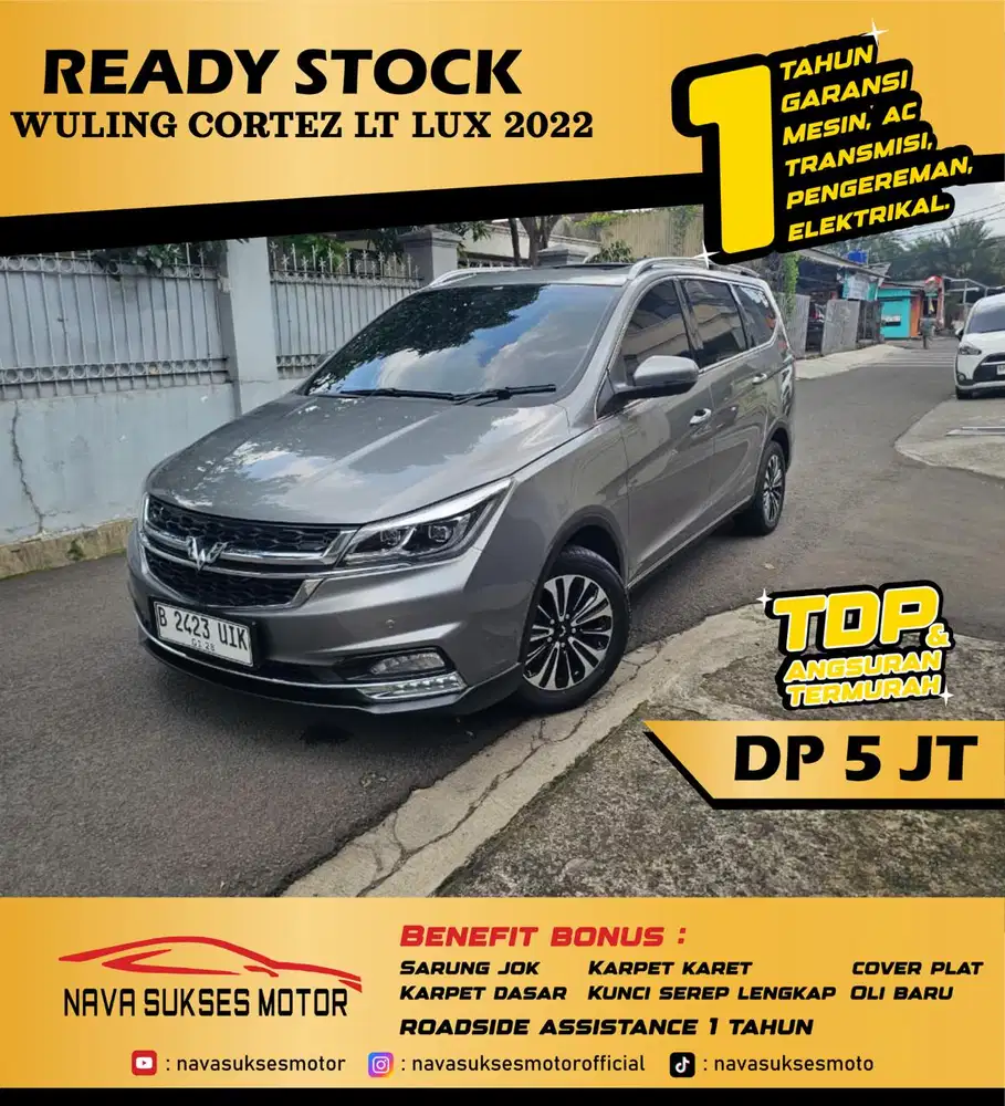 TDP 5 JUTA - WULING CORTEZ LT LUX 2022