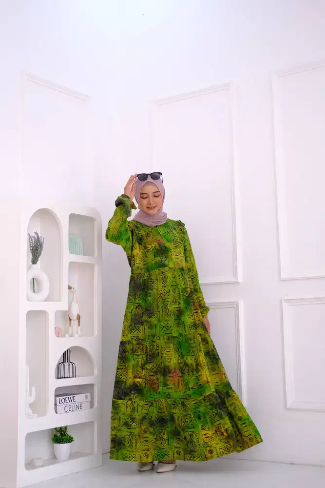 Batik Rayon Hijau Asli Solo