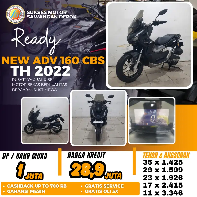 MULUS BERGARANSI HONDA NEW ADV 160 CBS TH 2022 BISA CASH KREDIT DP 1JT