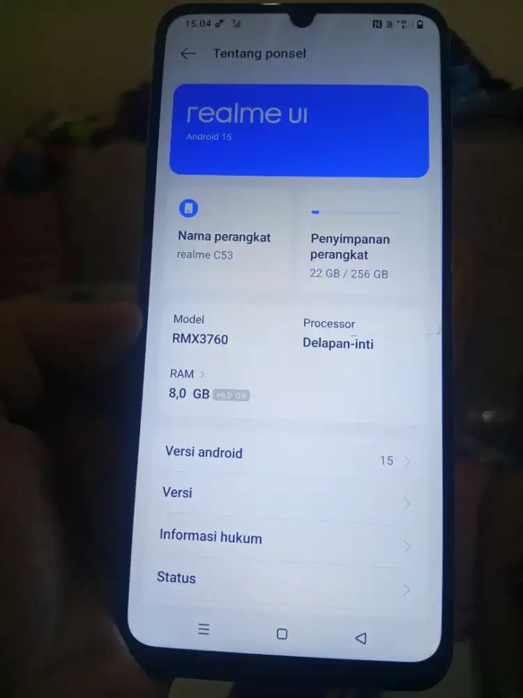 Jual hp realme c53 8/256 cakep