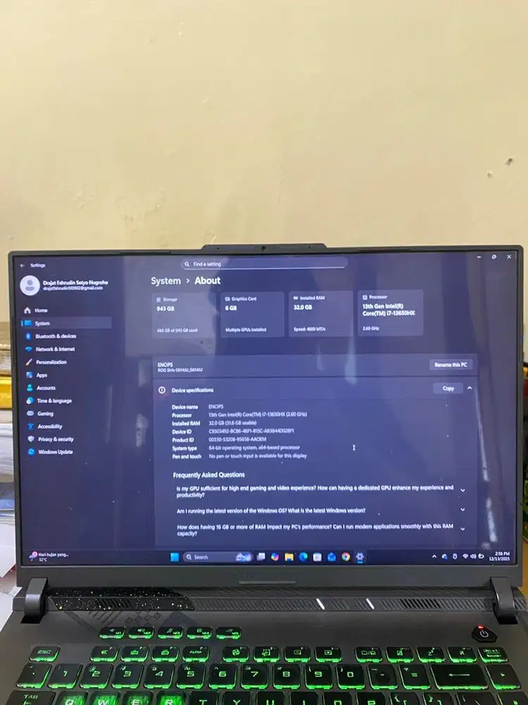 FORSALE ASUS ROG STRIX G16 32/1TB
