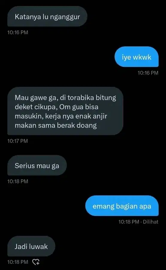 Nyari kerjaan apa aja