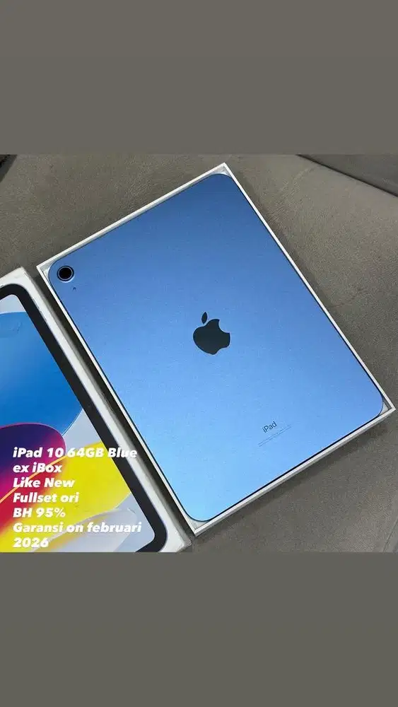 iPad 10 64GB Blue ex iBox Like New Garansi on Februari 2026
