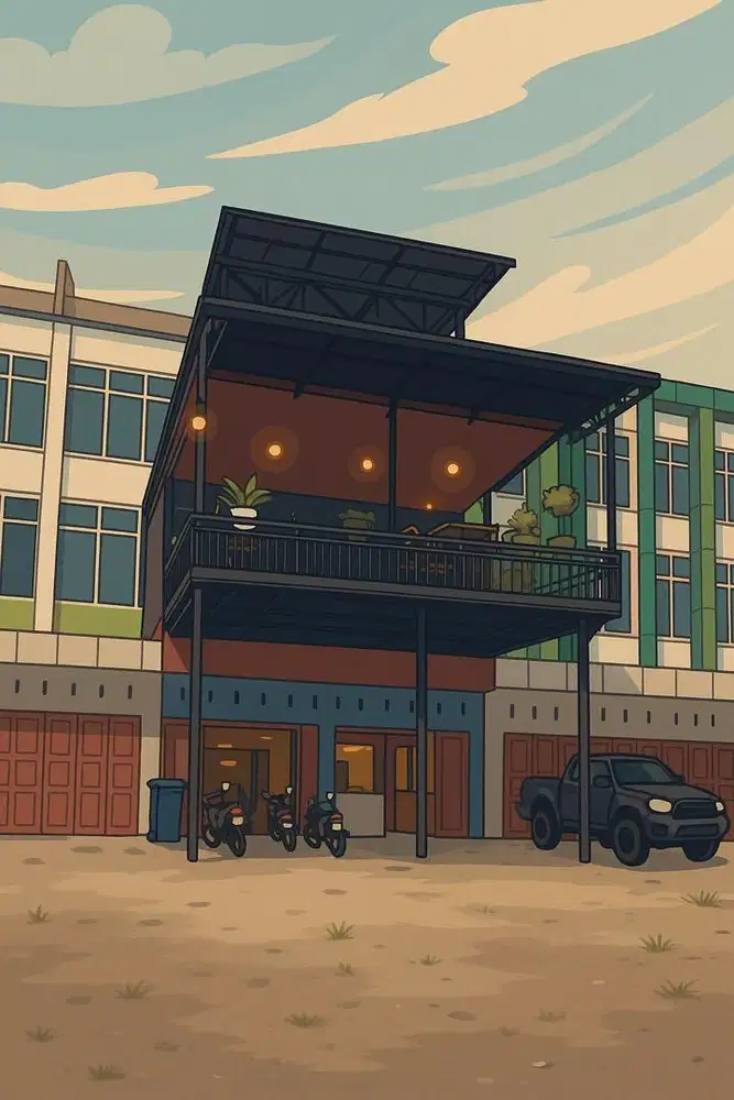 DIJUAL – GEDUNG USAHA + RUMAH TINGGAL (SIAP OPERASIONAL)