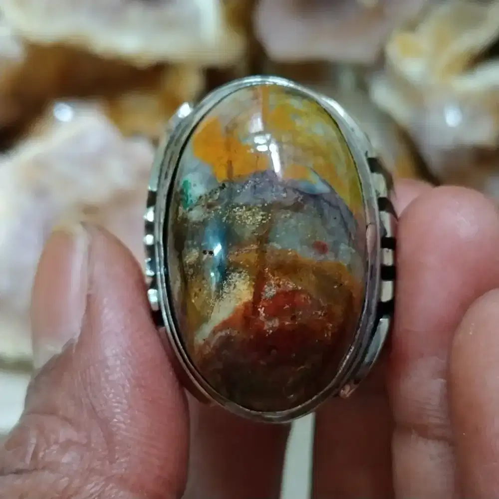 Cincin permata batu garut pancawarna pemandangan