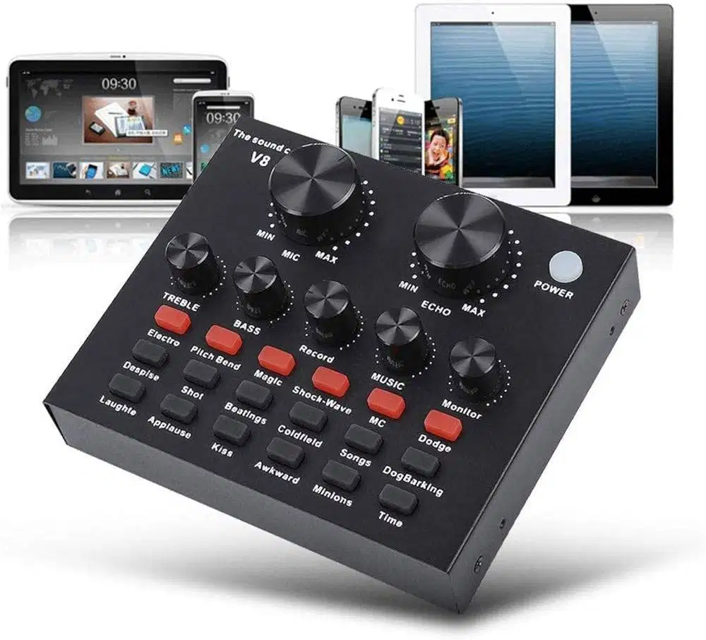 Soundcard V8 Mixer Bluetooth Audio USB External Sound Effect Live