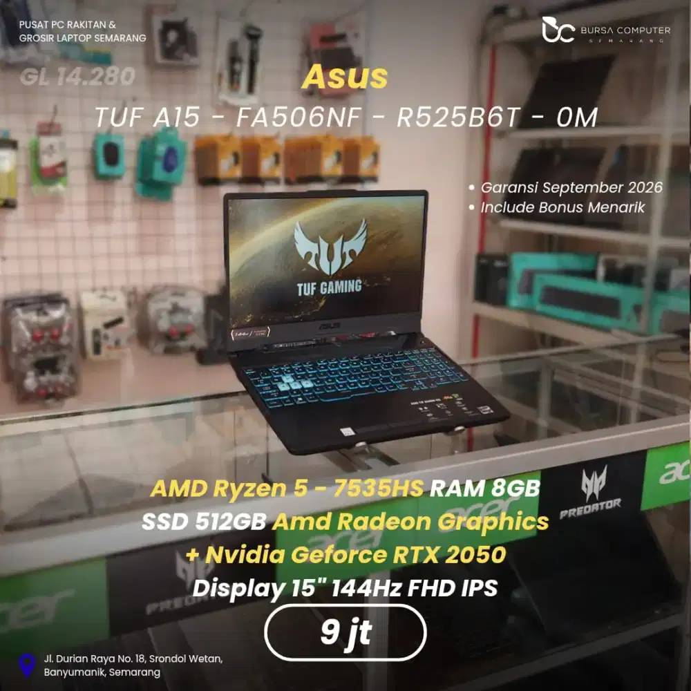 ASUS TUF A15-FA506NF | Ryzen 5 7535HS 8GB 512GB RTX2050