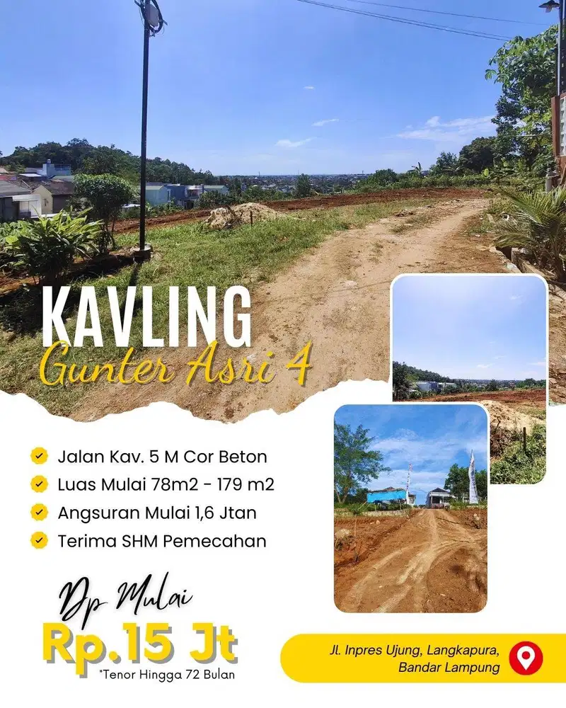 KAVLING GUNTER LOKASI STRATEGIS BEBAS BANJIR LINGKUNGAN NYAMAN