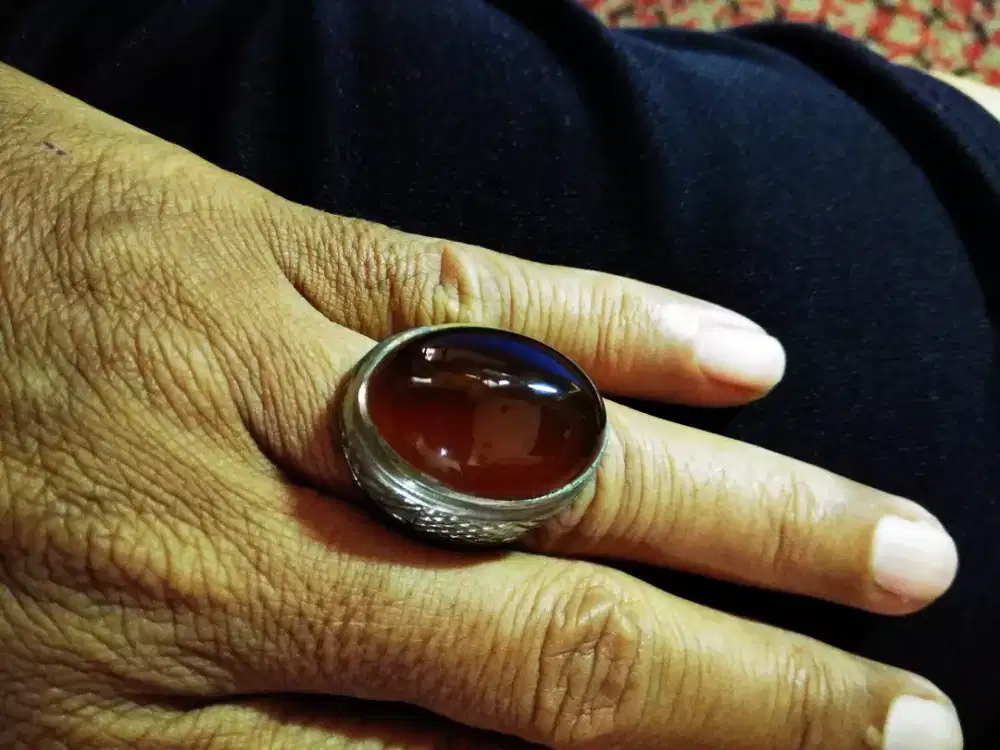 Akik lawas natural Ring 9 perak