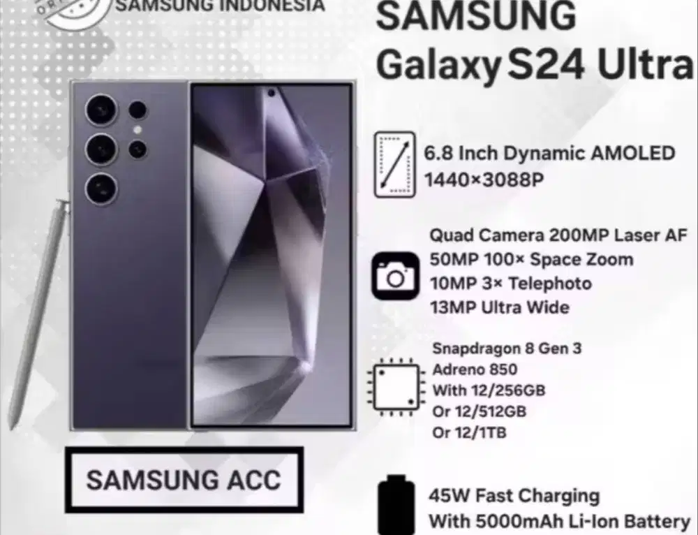 Dicari samsung S24 Ultra (second masih ada garansi samsung)