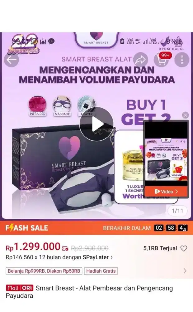 JUAL SMART BREAST LIKE NEW MURAH