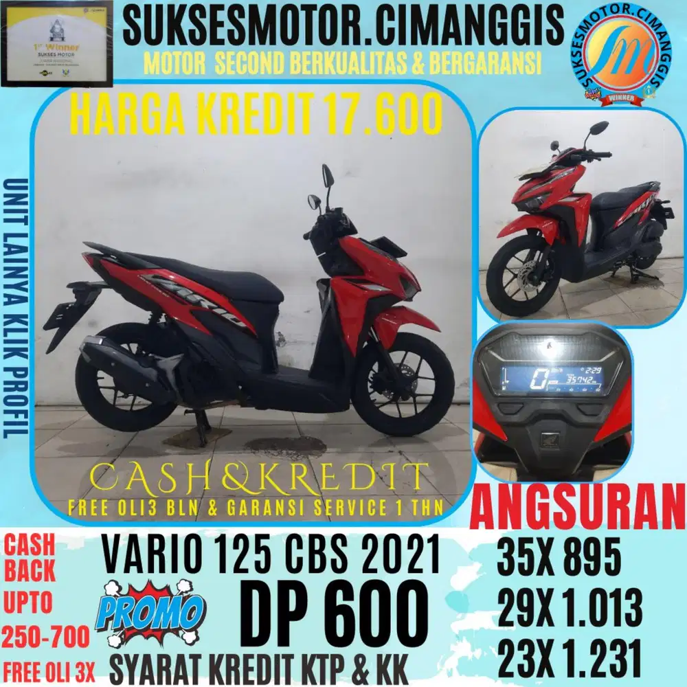 DP 600 VARIO 125 CBS CASHBACK UPTO 700 RIBU FREE OLI3BLN