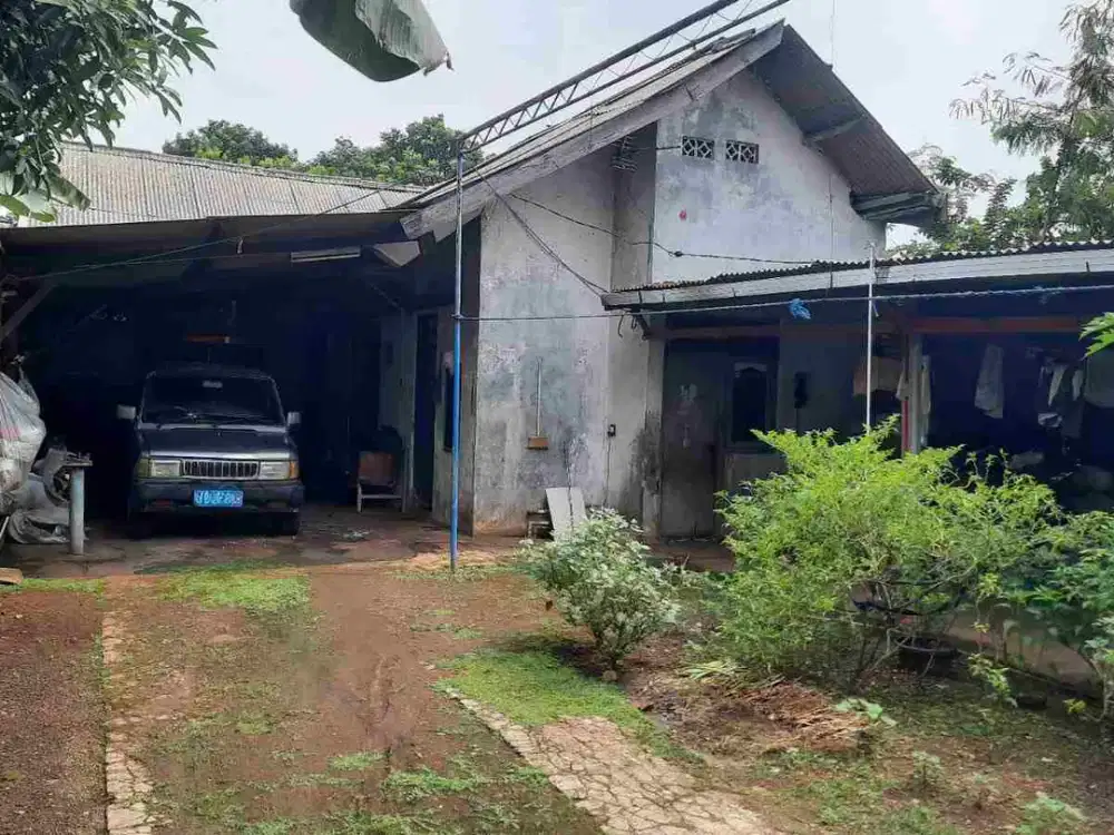 Dijual tanah 232 m +bangunan ex bengkel cocok untuk workshop /rumah tinggal di Pekayon