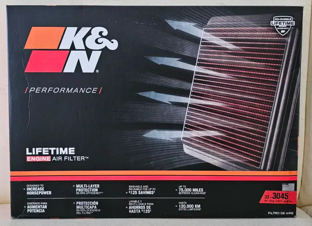 Jual Filter udara merek K&N , made in USA, untuk Innova Reborn.