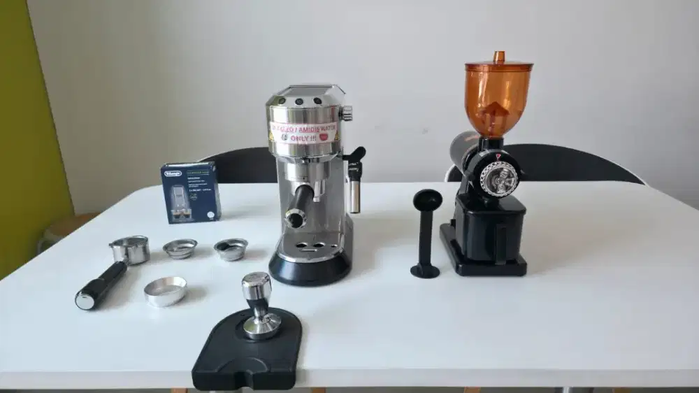 Preloved Paket Mesin Espresso Delonghi dan Grindernya