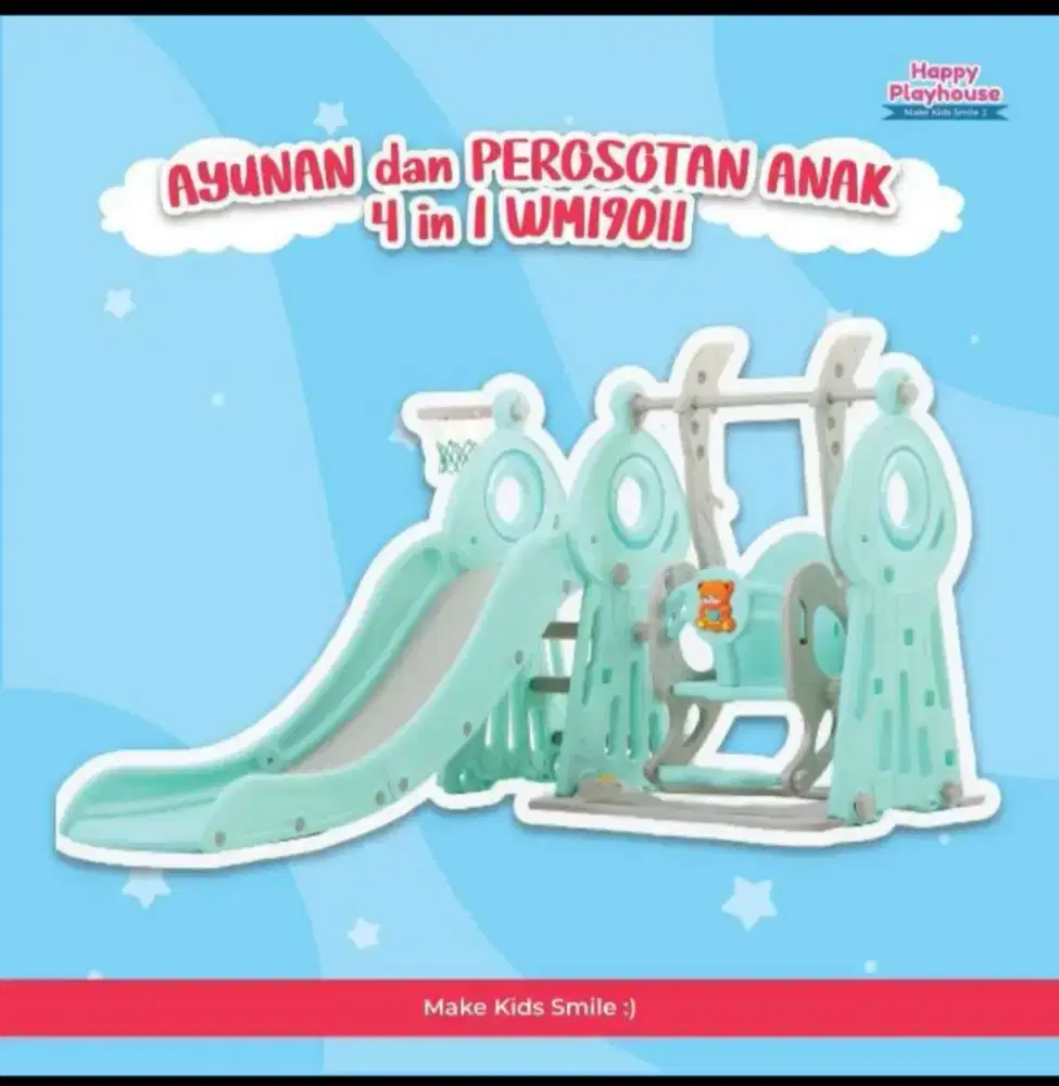 Softplay WM19011 perosotan dan ayunan anak 4 in 1