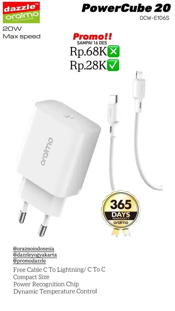 Charger Oraimo 20Watt OCW-E106S