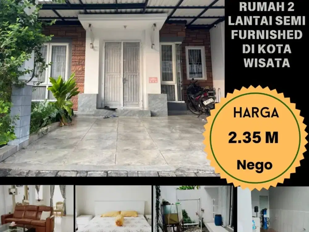 RUMAH DUA LANTAI SIAP HUNI DIJUAL DI KOTA WISATA