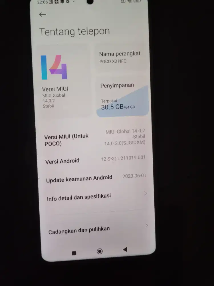 Poco x3 nfc ram 6/64 (orian)