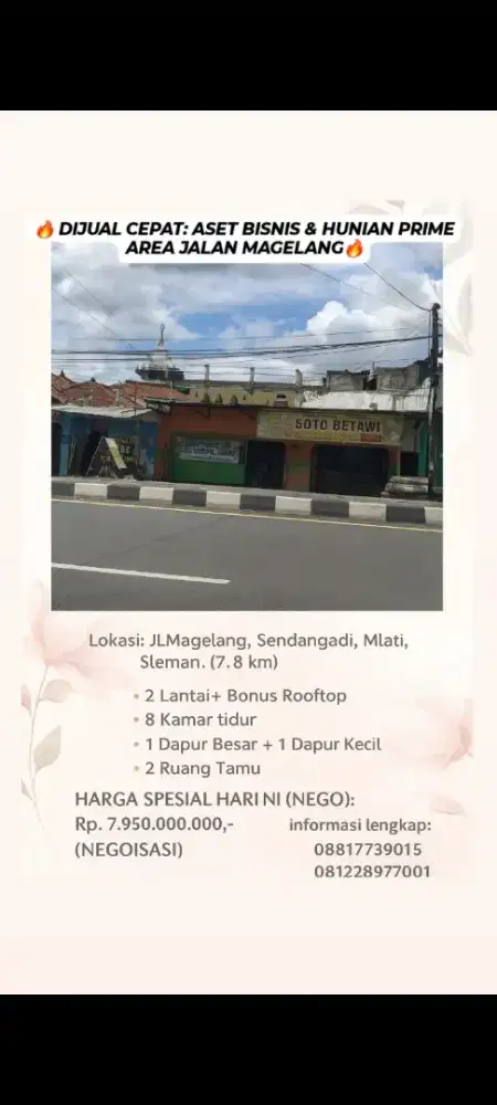 INVESTASI PREMIUM DI JALAN MAGELANG 7.8