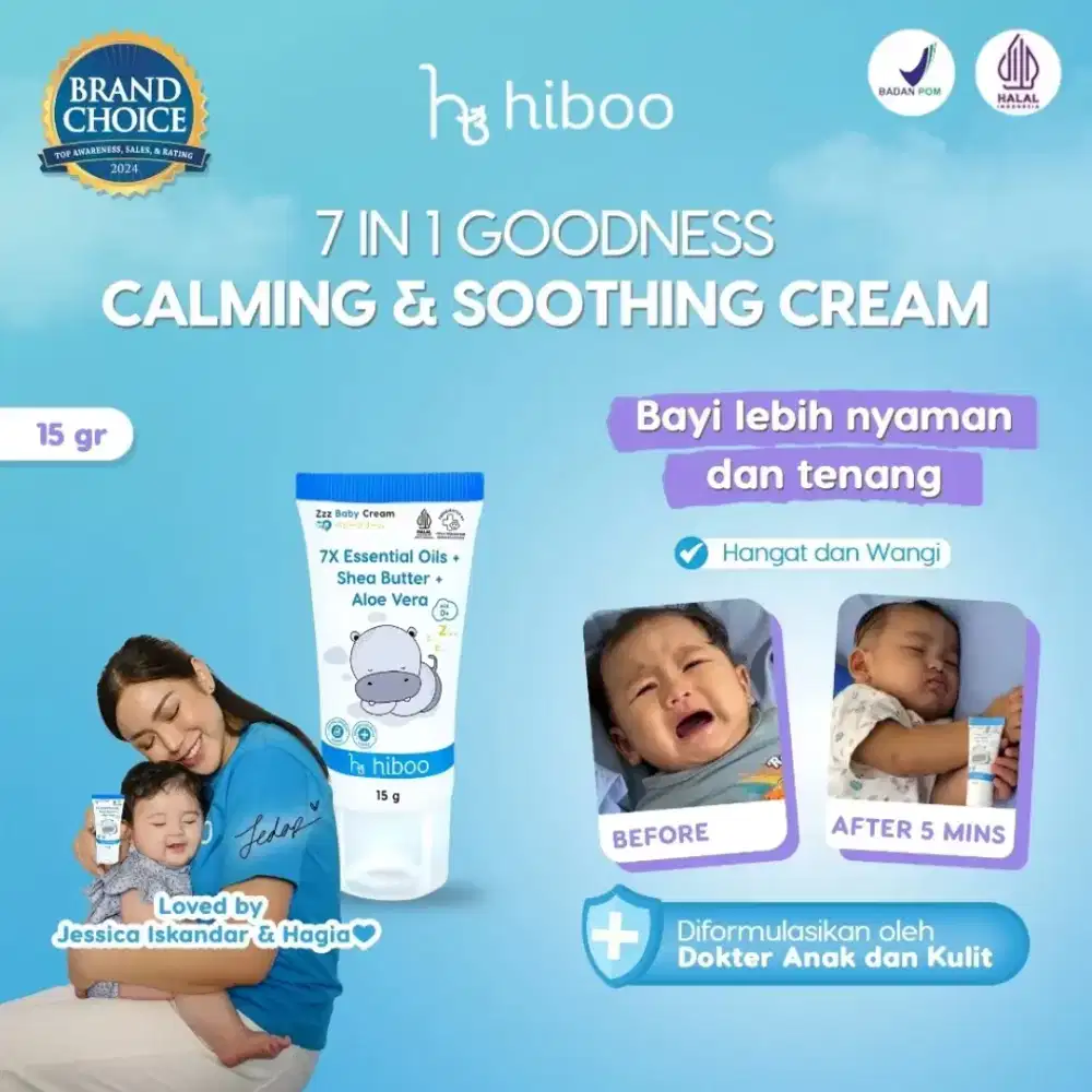 Hiboo Zzz Deep Sleep Baby Cream 15gr 7X Essential-Calming Baby Cream