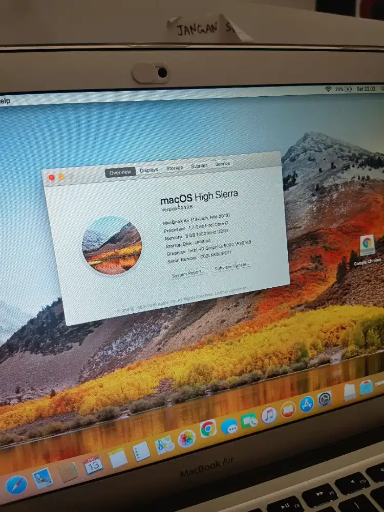 Second Macbook Air 13inch 2013 A1466