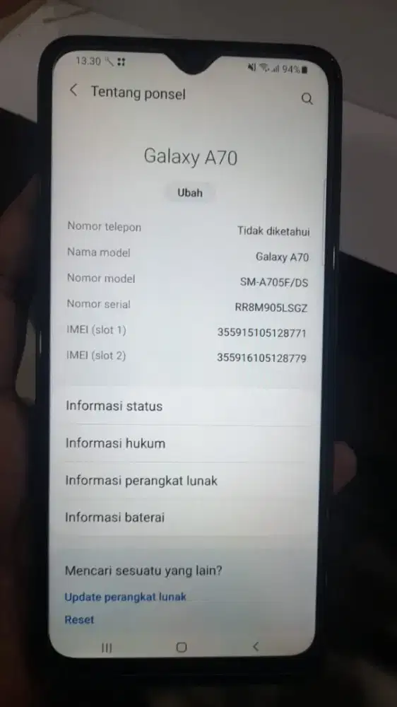 Samsung galaxy A70 8/128 hp charger,mulus normal