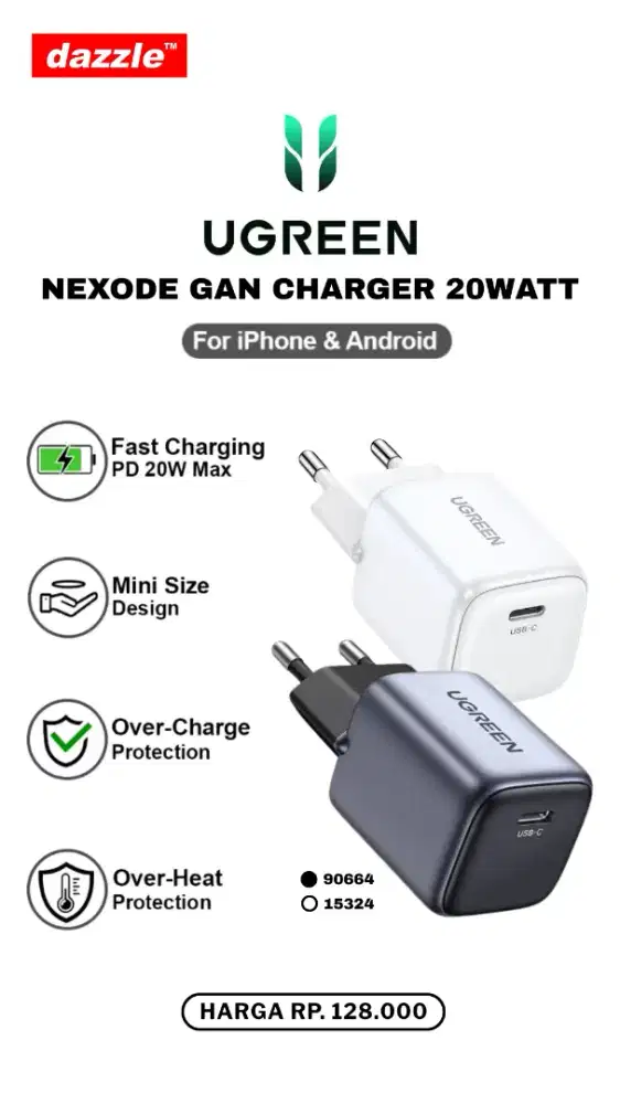UGREEN GAN NEXODE 20W CHARGER (15324, 90664)