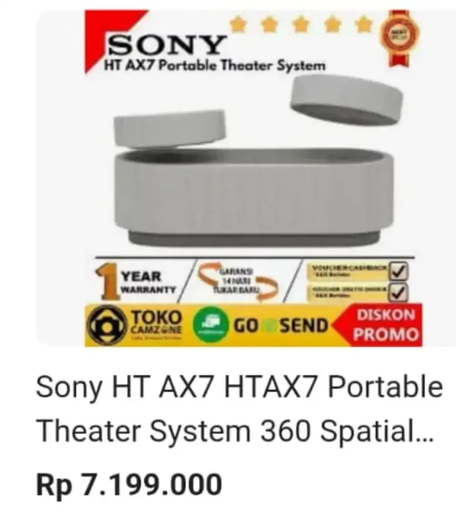 Speaker Sony Portable Ht Ax7 Home Theater 360 Spatial Soundbar Murah