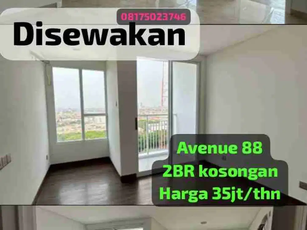apartement Avenue 88 2br murah kosongan lantai rendah surabaya barat dekat hr muhamand darmo permai