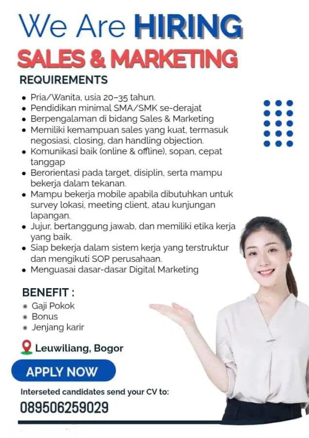 LOWONGAN Sales & Marketing Pring Land Farm