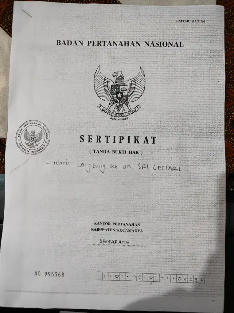 Jual tanah pribadi SHM