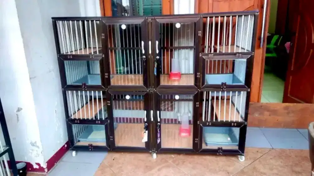 KANDANG KUCING ALUMUNIUM 4PINTU